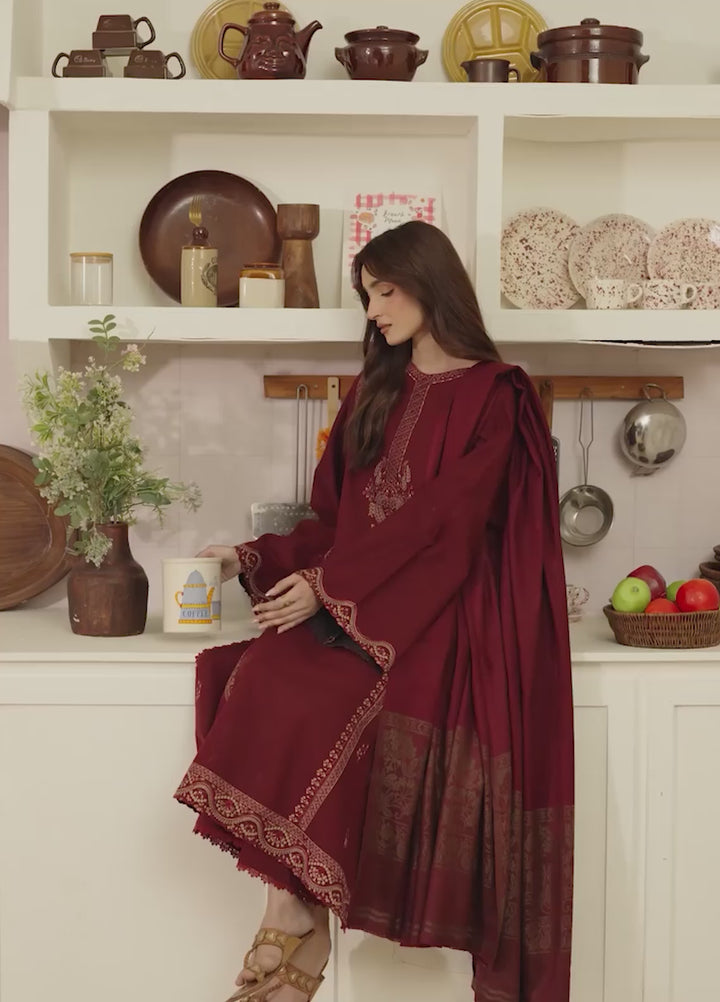 Onara by Humdum Unstitched Embroidered Khaddar 3 Piece Suit HD26UKO D-03 - Winter Collection
