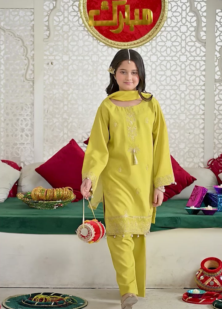 Mini Mefil by Pashmire RTW Embroidered Silk 3 Piece Suit Dhanak Festive Collection