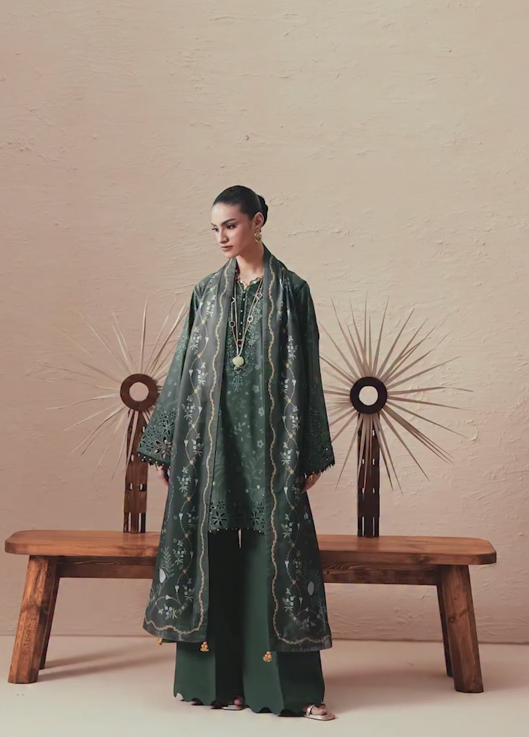 Q prints by Qalamkar Unstitched Embroidered Slub Linen 3 Piece Suit QLK26ULQ Elaris QPW-04B - Winter Collection