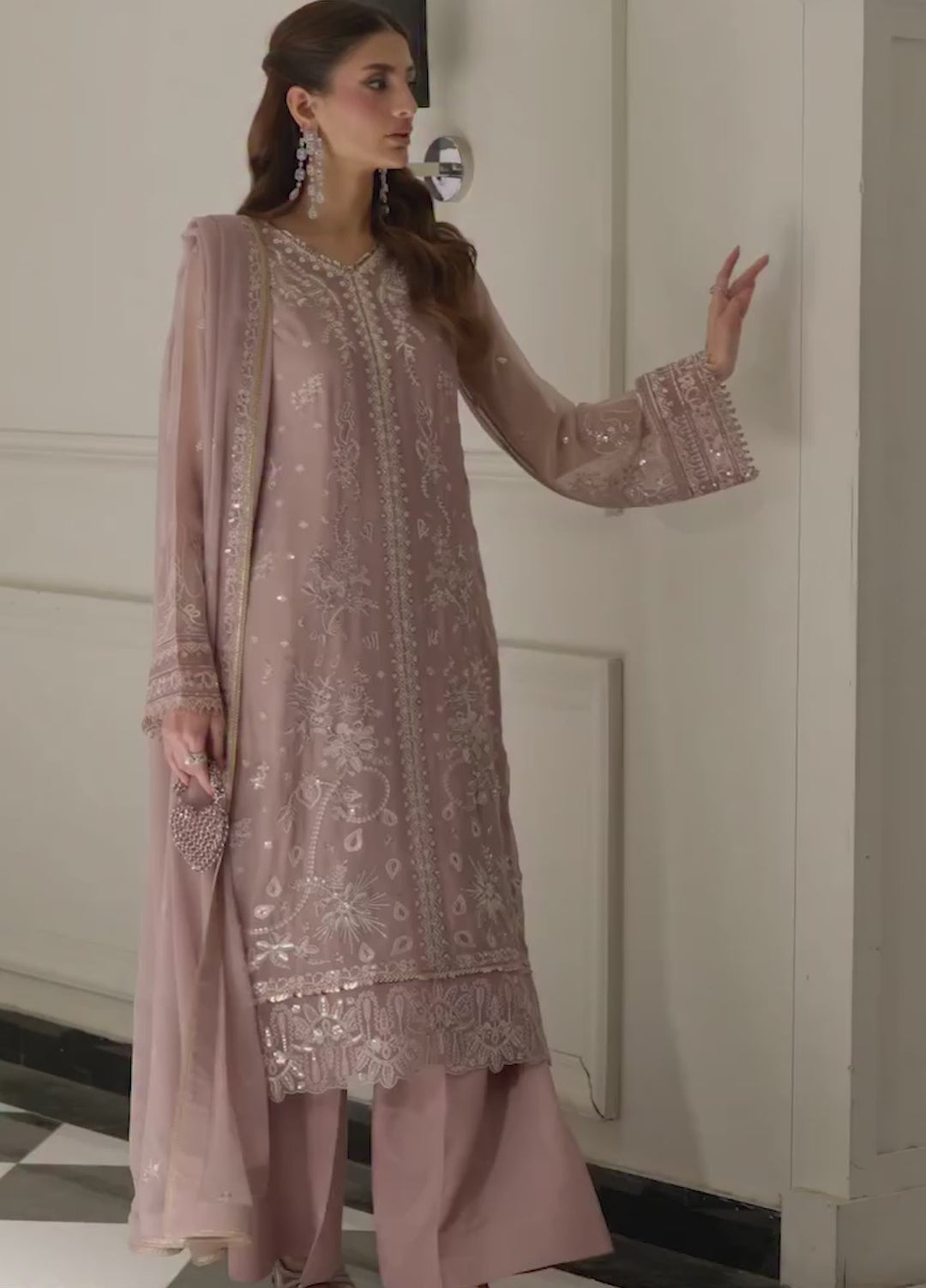 Maison d'or by Sahane RTW Embroidered Chiffon 3 Piece Suit CT 27008P Calianna - Festive Collection