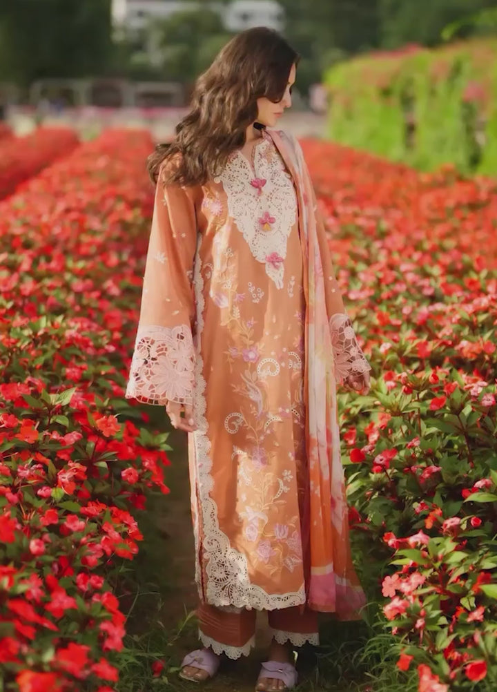 The Secret Garden by Mushq Hemline Unstitched Lawn 3 Piece Suit MU26USG D-11A Rosette Reverie - Summer Collection