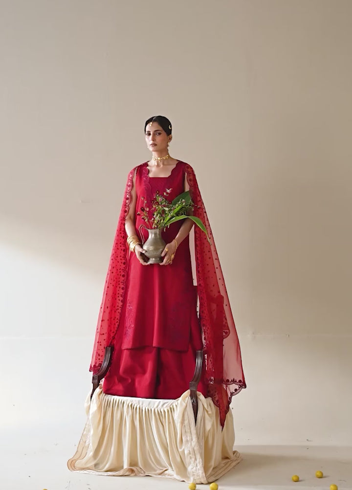 Lune Des Fleurs by Enzo RTW Embroidered Korean Silk 3 Piece Suit INES Festive Collection