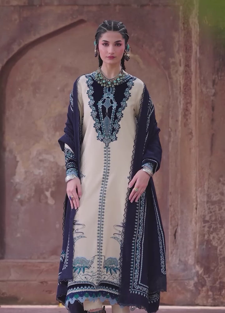 Gulnar by Bin Ilyas Unstitched Embroidered Karandi 3 Piece Suit BI26UGK 1011B - Festive Collection