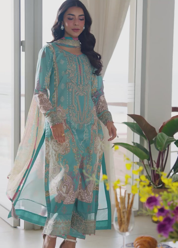 Delia by Gulaal Unstitched Embroidered Lawn 3 Piece Suit GL26UD D-1 Eidra - Summer Collection