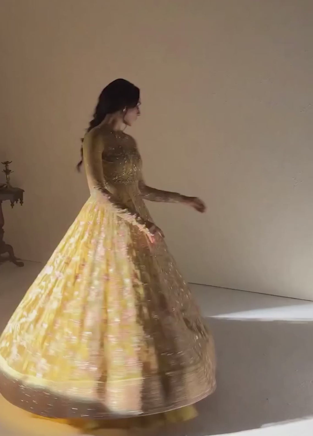 Vera Unstitched Embroidered Net 4 Piece Suit VR26UWF Marigold Mustard - Wedding Collection