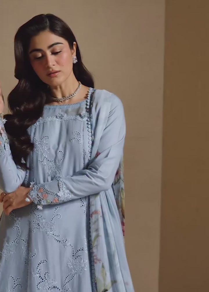 E-Craft by Elaf Unstitched Embroidered Lawn 3 Piece Suit EHC-5B Pacific - Casual Collection