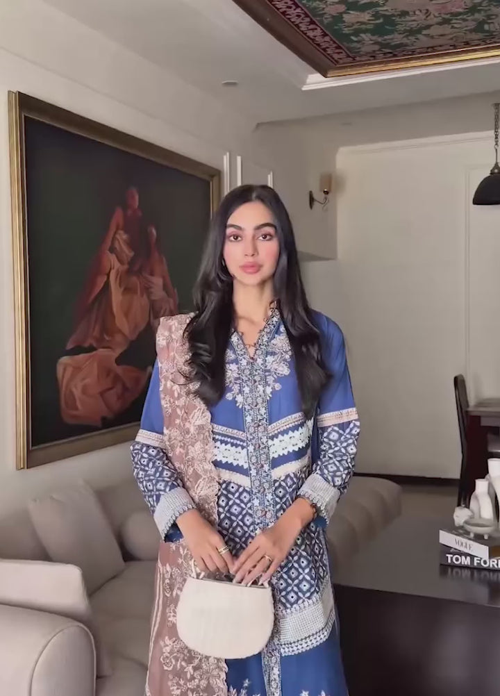 AMoi by Mushq Unstitched Embroidered Luxury Lawn 3 Piece Suit MU26AHL D-5 Moonlit Dreams - Summer Collection