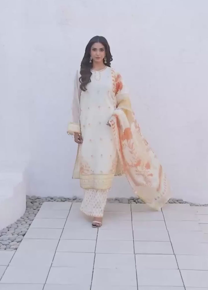 Salitex Unstitched Embroidered Net 3 Piece Suit SUNW7NO116 - Festive Collection
