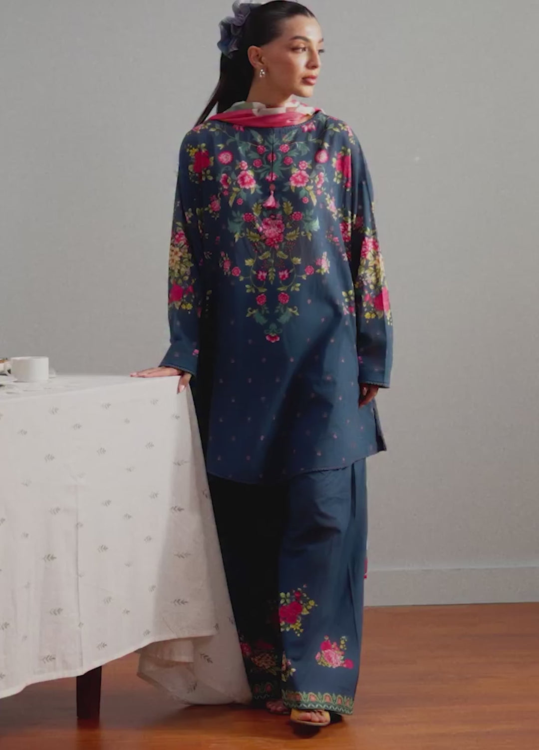 Coco by Zara Shahjahan Unstitched Printed Lawn 3 Piece Suit CZS26ULV AKI-6B - Summer Collection