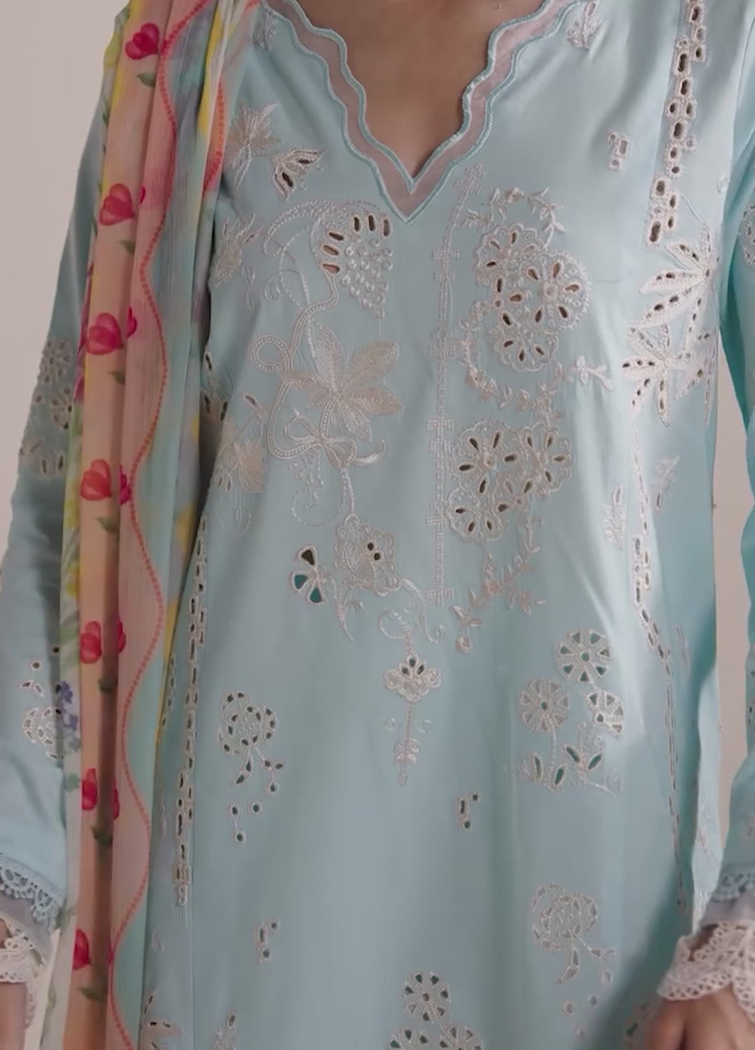 Whispers of Summer by Neeshey Unstitched Embroidered Luxury Lawn 3 Piece Suit NSH26ULW SYLVIA - Summer Collection