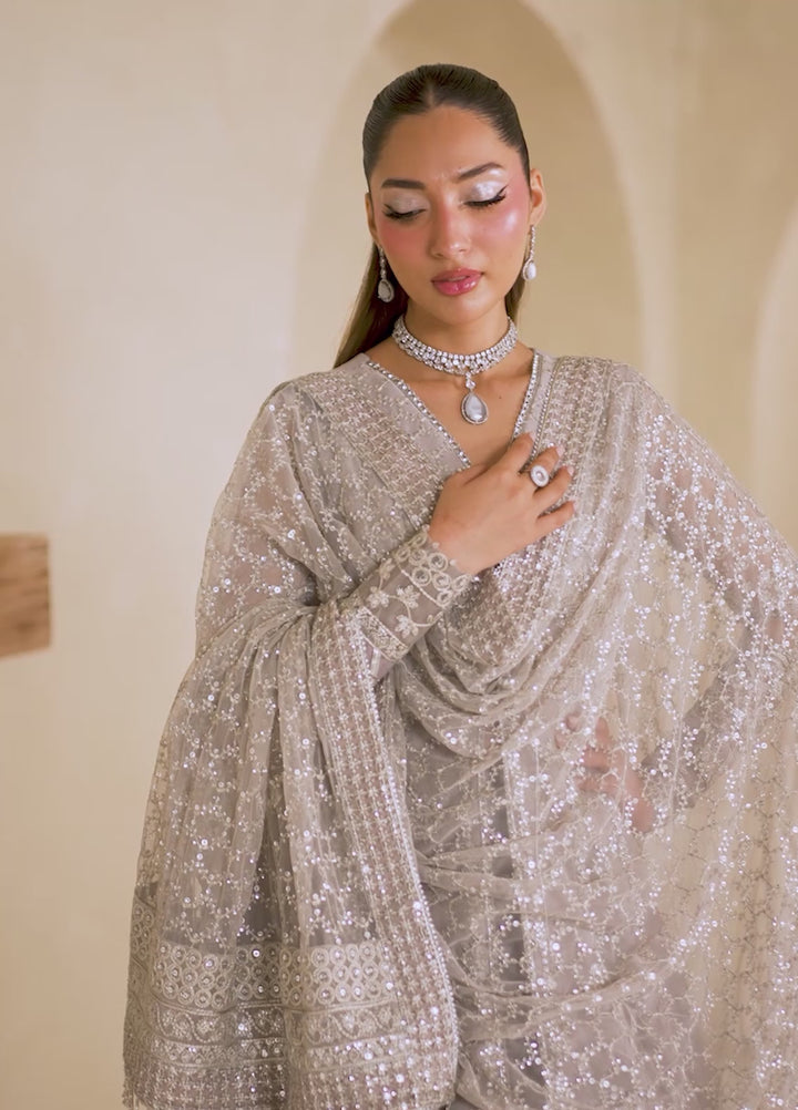 Meesa by Zarif Unstitched Net Embroidered Suits 3 Piece ZR25UF ZRF-ML-06 LEMHA - Winter Collection