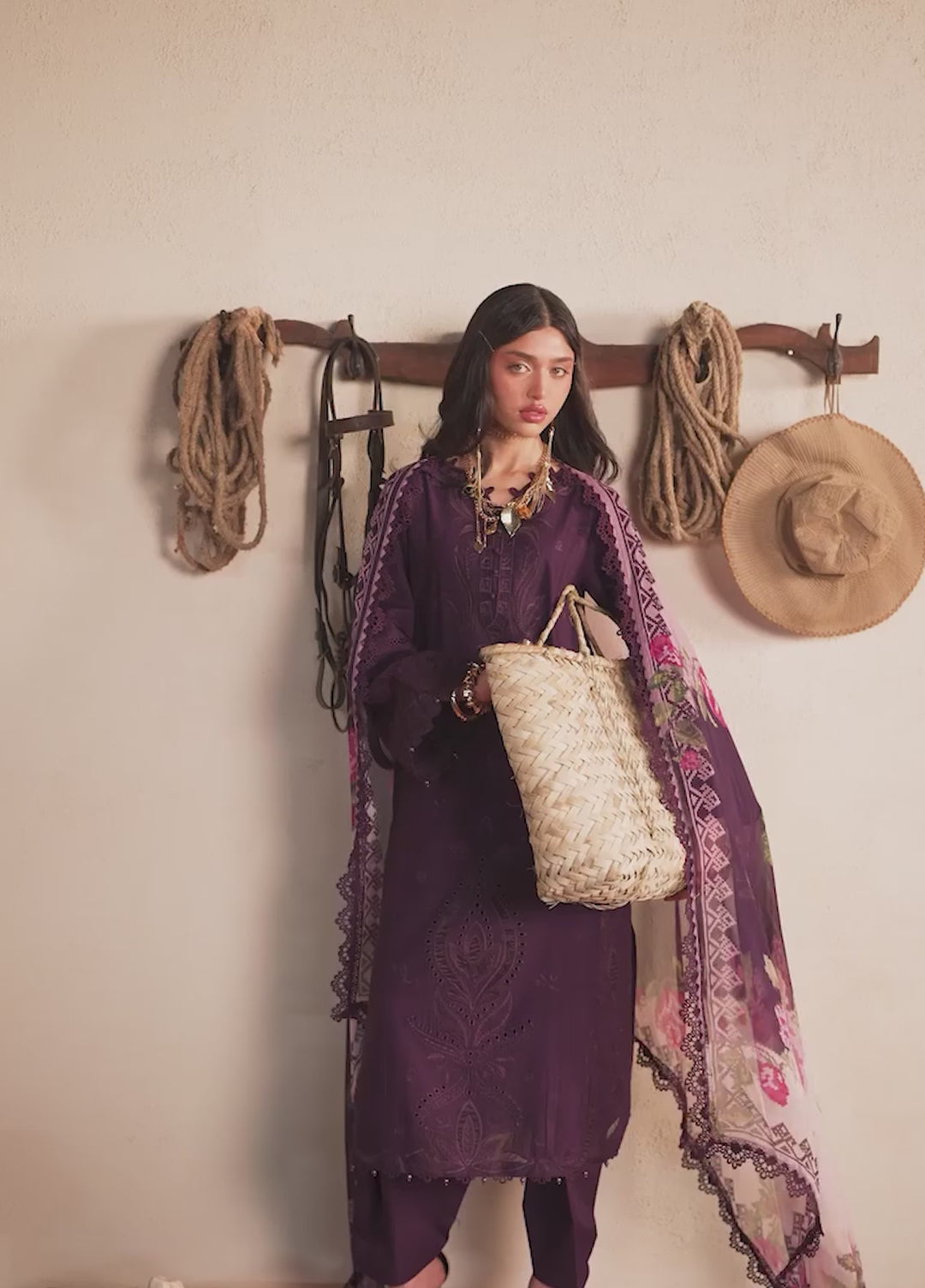 Raha by Nureh Unstitched Embroidered Lawn Doria 3 Piece Suit NU26ULR NE-246 - Summer Collection