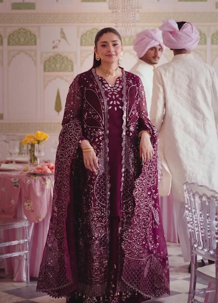 Jhoomro by Nureh Unstitched Embroidered Chiffon 3 Piece Suit NU26UJW NL-97 - Wedding Collection