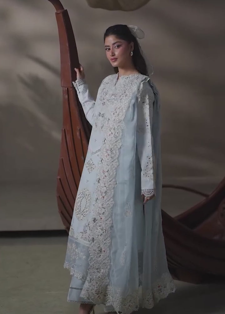 Saagar by Aabyaan Unstitched Embroidered Luxury Lawn 3 Piece Suit ABY26USL AL-3 Sahil - Festive Collection