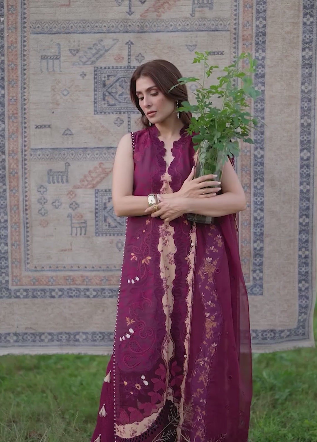 A-Lawn by Afrozeh Unstitched Embroidered Lawn 3 Piece Suit AF26UAL Thalia FWU-0064-3PO - Eid Collection