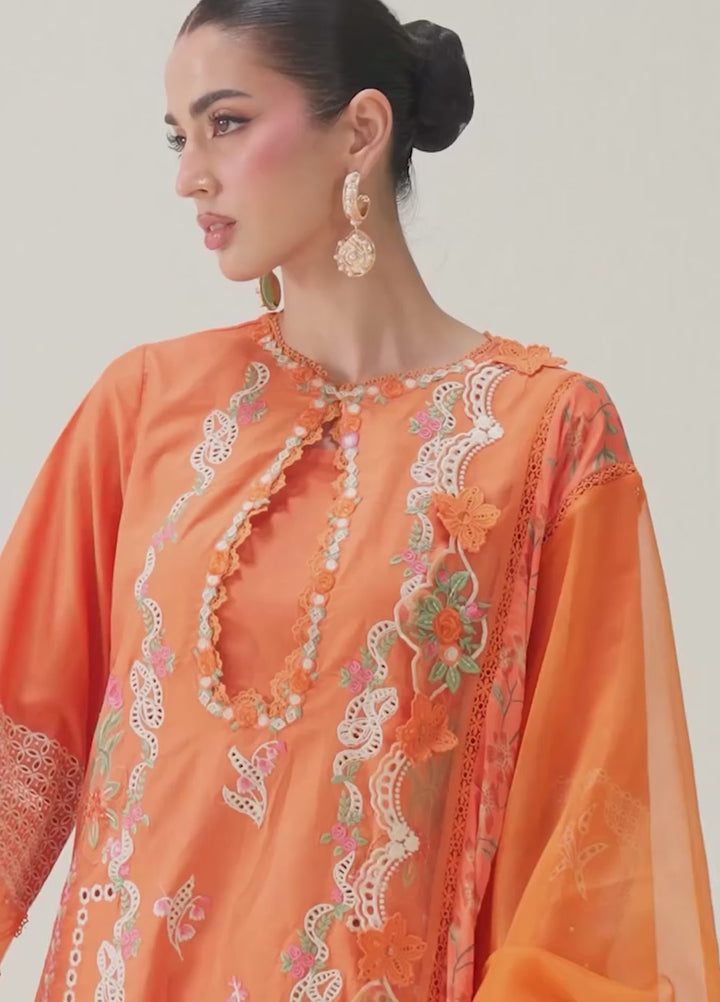 Maryam Hussain Unstitched Embroidered Lawn 3 Piece Suit MH26ULF Sharjeena - Festive Collection