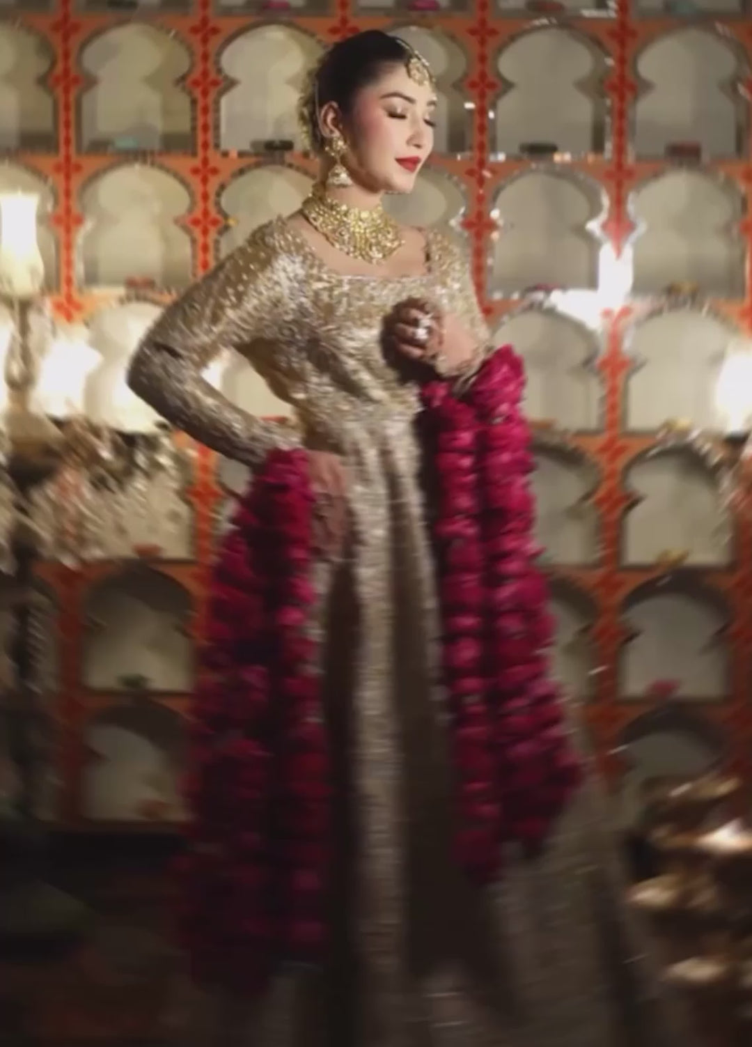 Tehwaar by Anayra Amal RTW Embroidered Lama Tissue 3 Piece Suit Shahaan Wedding Collection