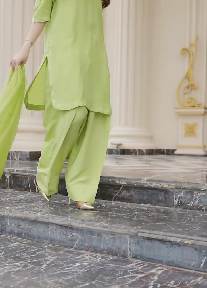 Jasmine by Fajr Khan Women Hand work 3 Piece Suit Mongra - Festive Collection