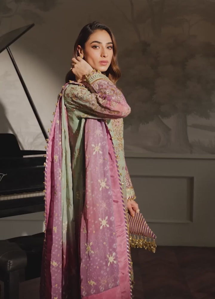Chantelle by Baroque Unstitched Chiffon Embroidered Suits 3 Piece BQ25FC CH12-08 - Festive Collection