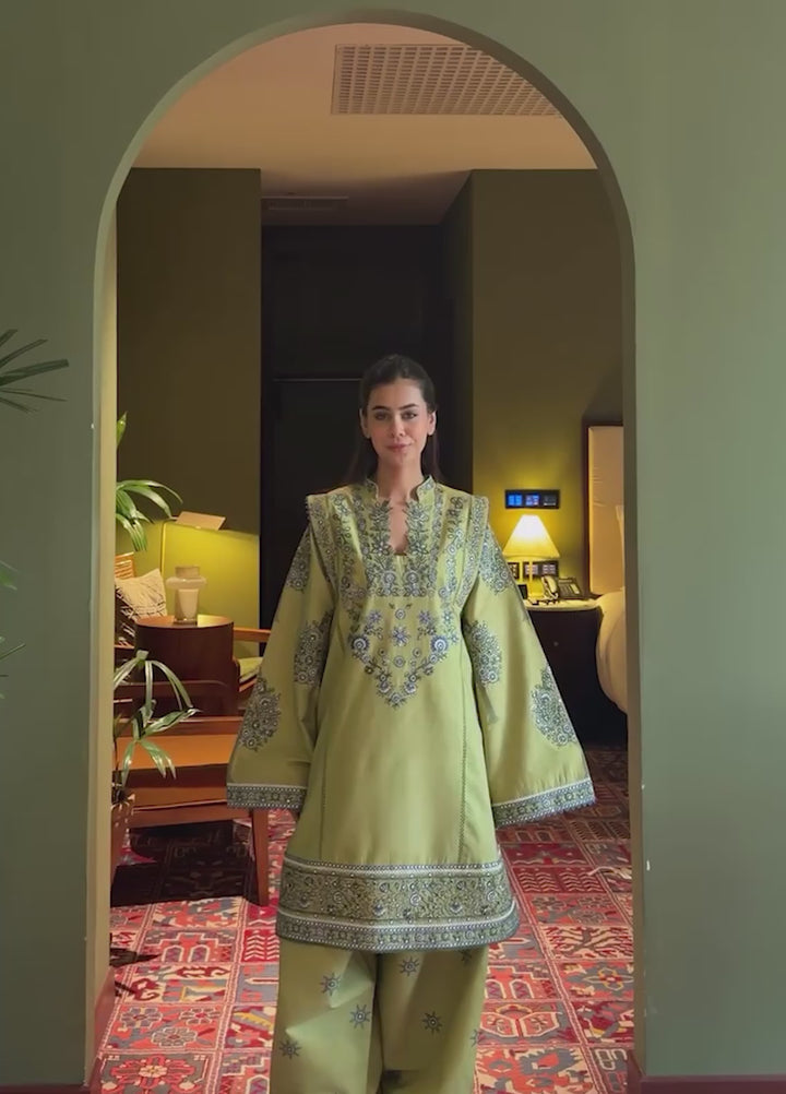 Jugnu by Hussain Rehar Unstitched Embroidered Cotton 3 Piece Suit HR26UCJ Mai JUG-LD D#1279 - Eid Collection