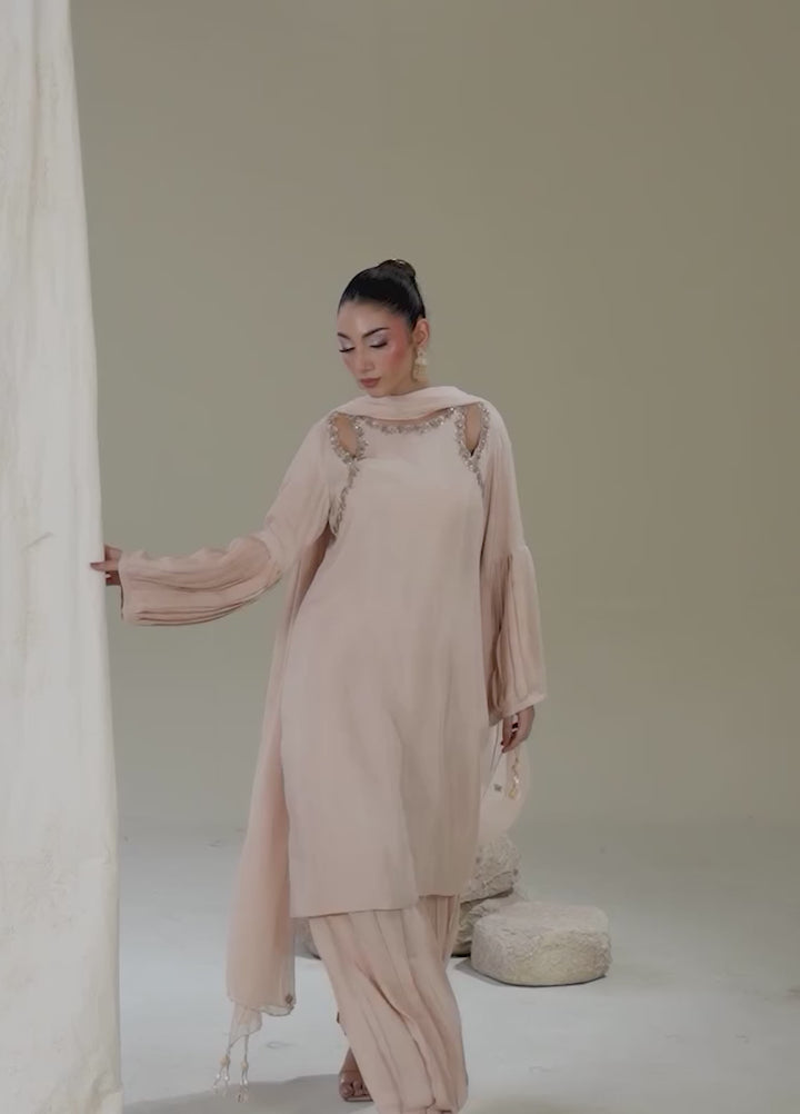Alee Malic RTW Hand Work Raw Silk 3 Piece Suit Cashmere - Wedding Collection