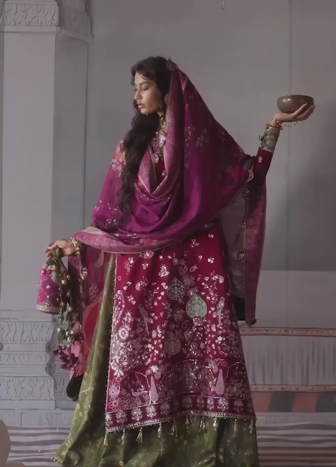 Neoma by Republic WomensWear Unstitched Embroidered Rawsilk 3 Piece Suit RW26UNW D-05 GULNAR - Wedding Collection