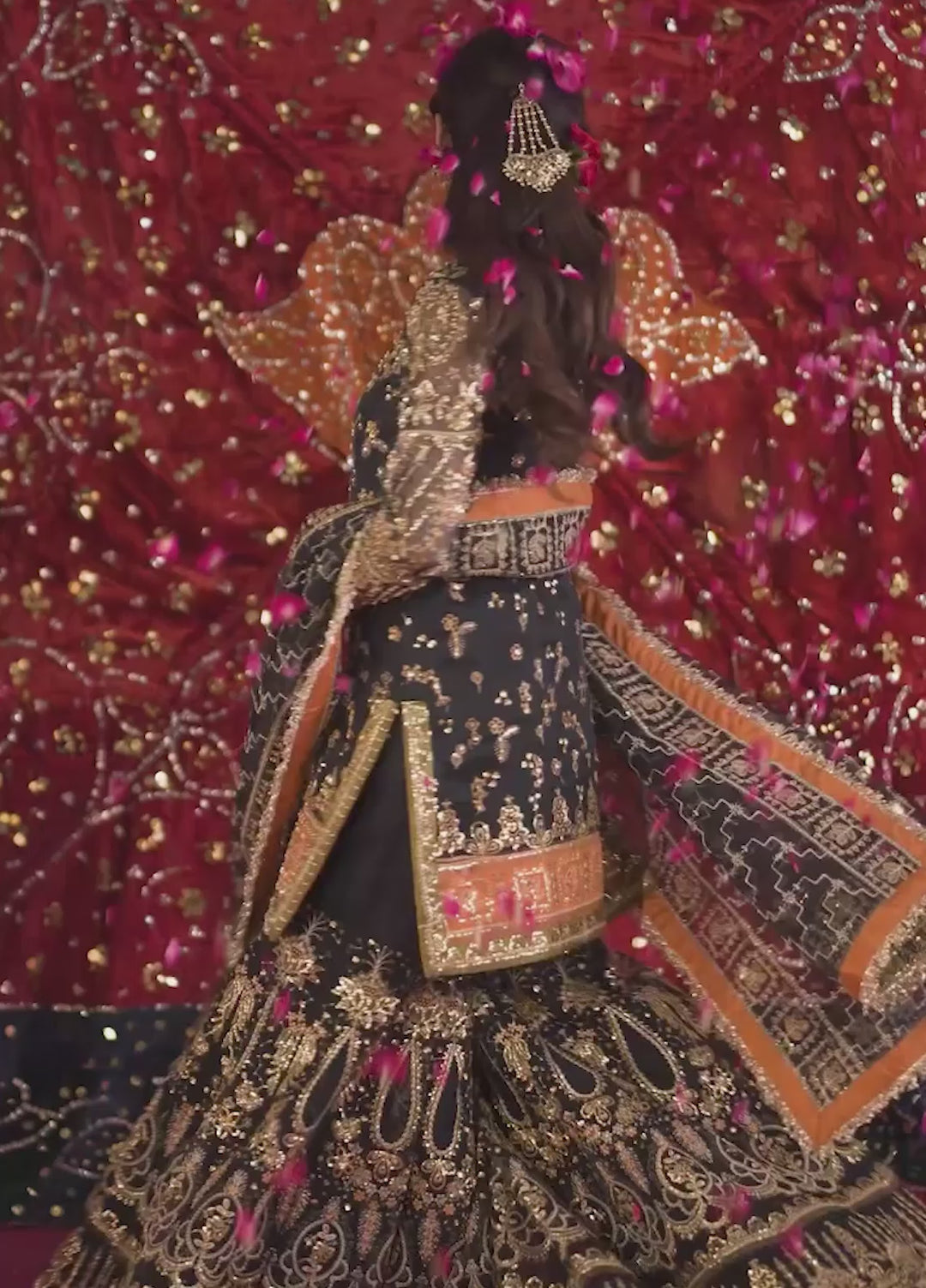 Jhil Mil by Maria Osama Khan Embroidered Organza Suits Unstitched 3 Piece MOK25JM Surmayi - Wedding Collection