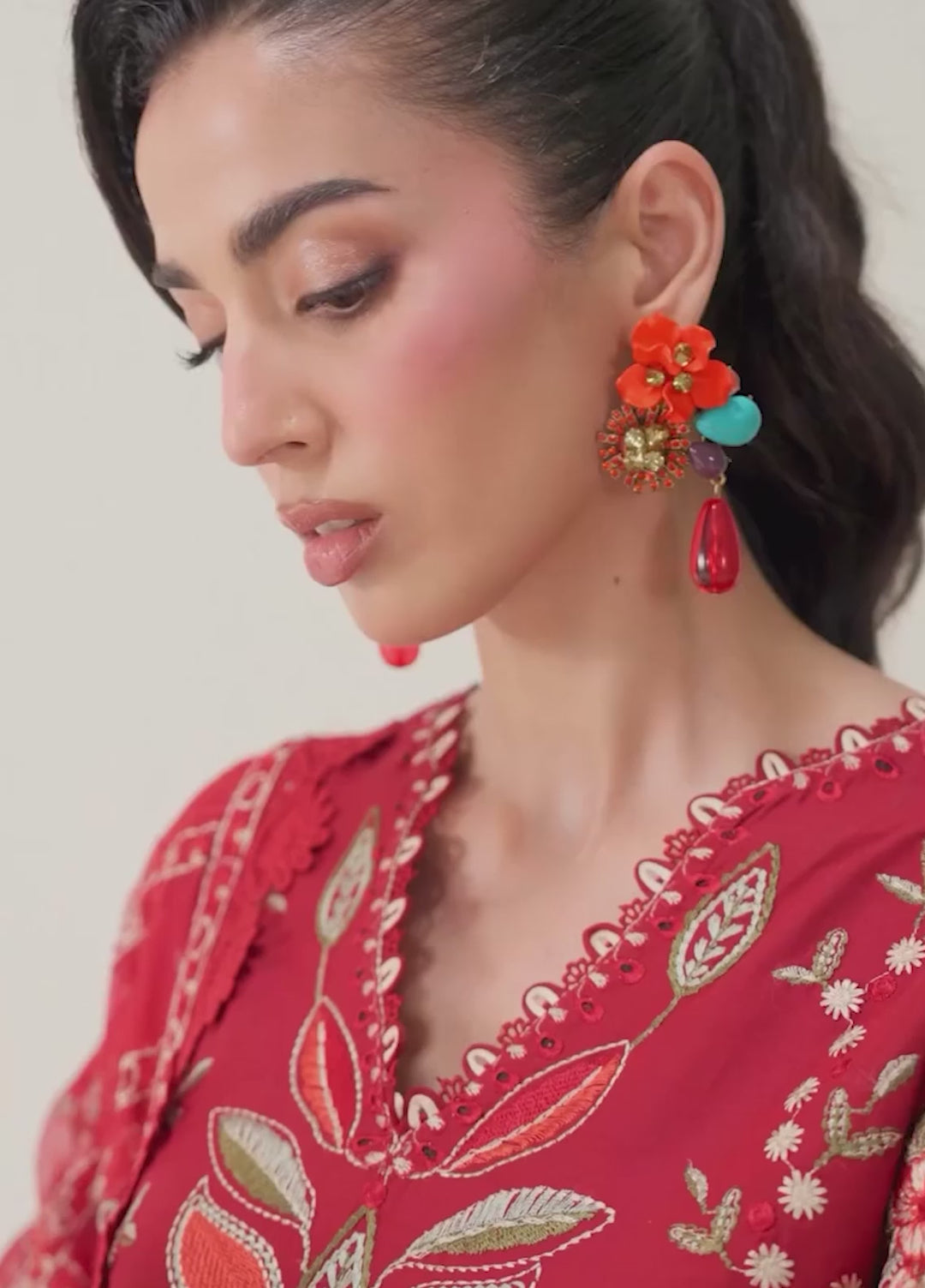 Maryam Hussain Unstitched Embroidered Lawn 3 Piece Suit MH26ULF Daneen - Festive Collection