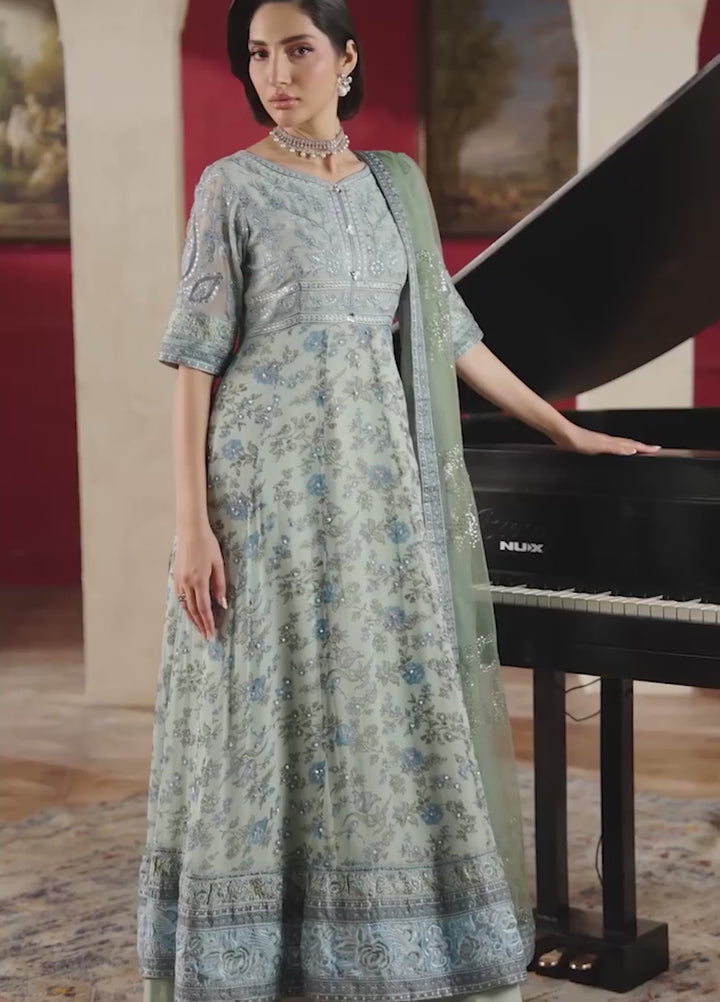 Amaya by Nureh Unstitched Embroidered Chiffon 4 Piece Suit NU26UCA AM-41 - Festive Collection