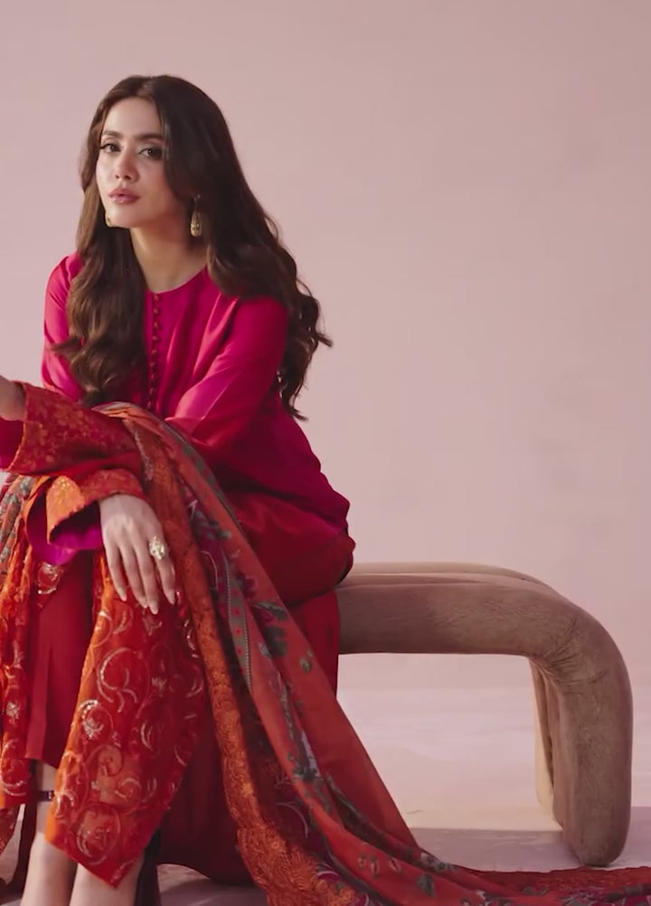 Eterna by Musferah Saad Pret Embroidered Tissue Silk 2 Piece Fiery Bloom - Festive Collection