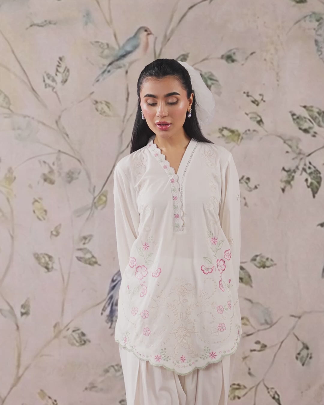 Sahar Women RTW Chikankari Cambric 3 Piece Suit Roselle Festive Collection