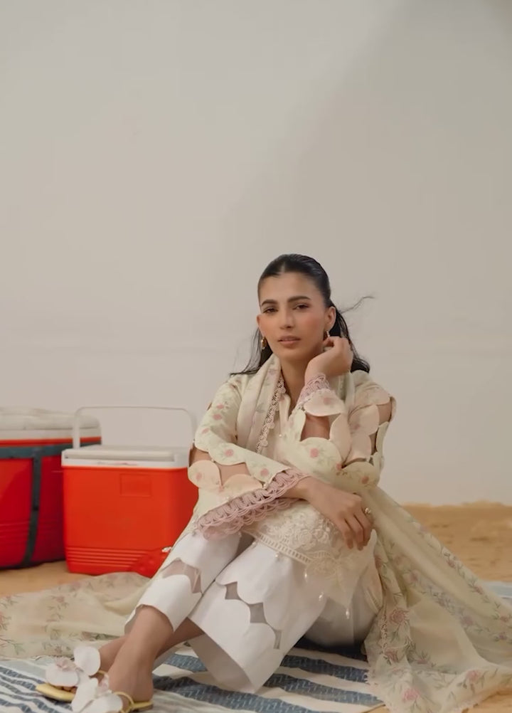 Sundaze by Zarposh Unstitched Printed Lawn 3 Piece Suit ZR26USL MARZIPAN - Festive Collection