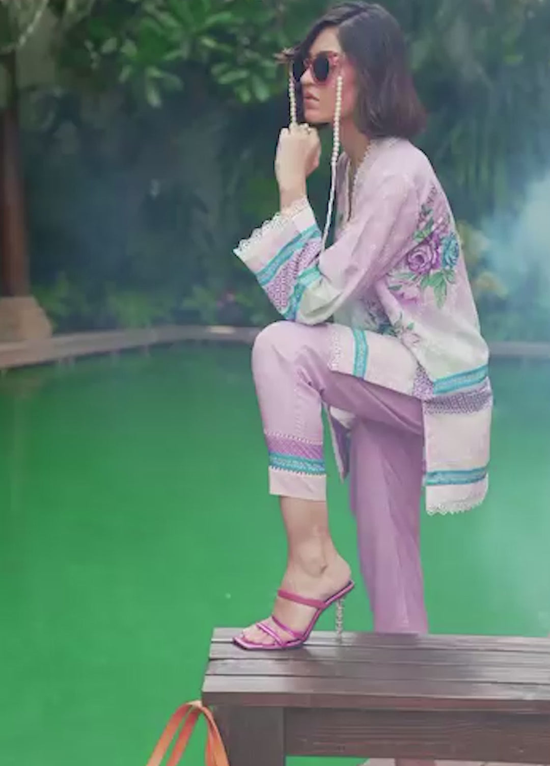 Nairah Women Pret Printed Arabic Lawn Suit NAH26PN Lavender Bloom - Spring Collection
