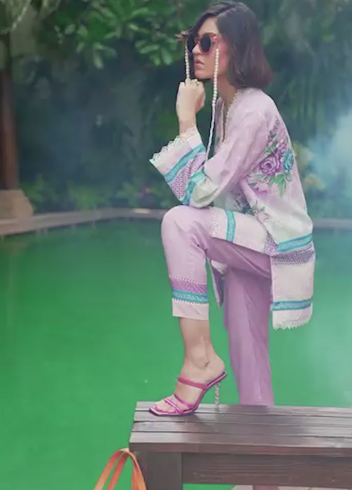 Nairah Women Pret Printed Arabic Lawn Suit NAH26PN Lavender Bloom - Spring Collection