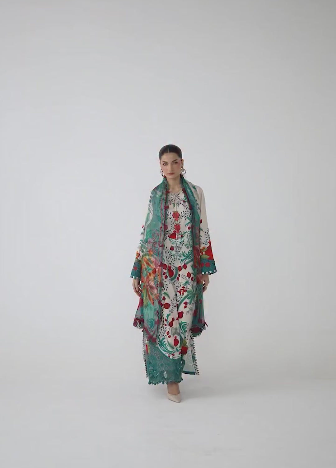 M Prints by Maria B Unstitched Printed Lawn 3 Piece Suit MB26UMP D-12 A - Summer Collection