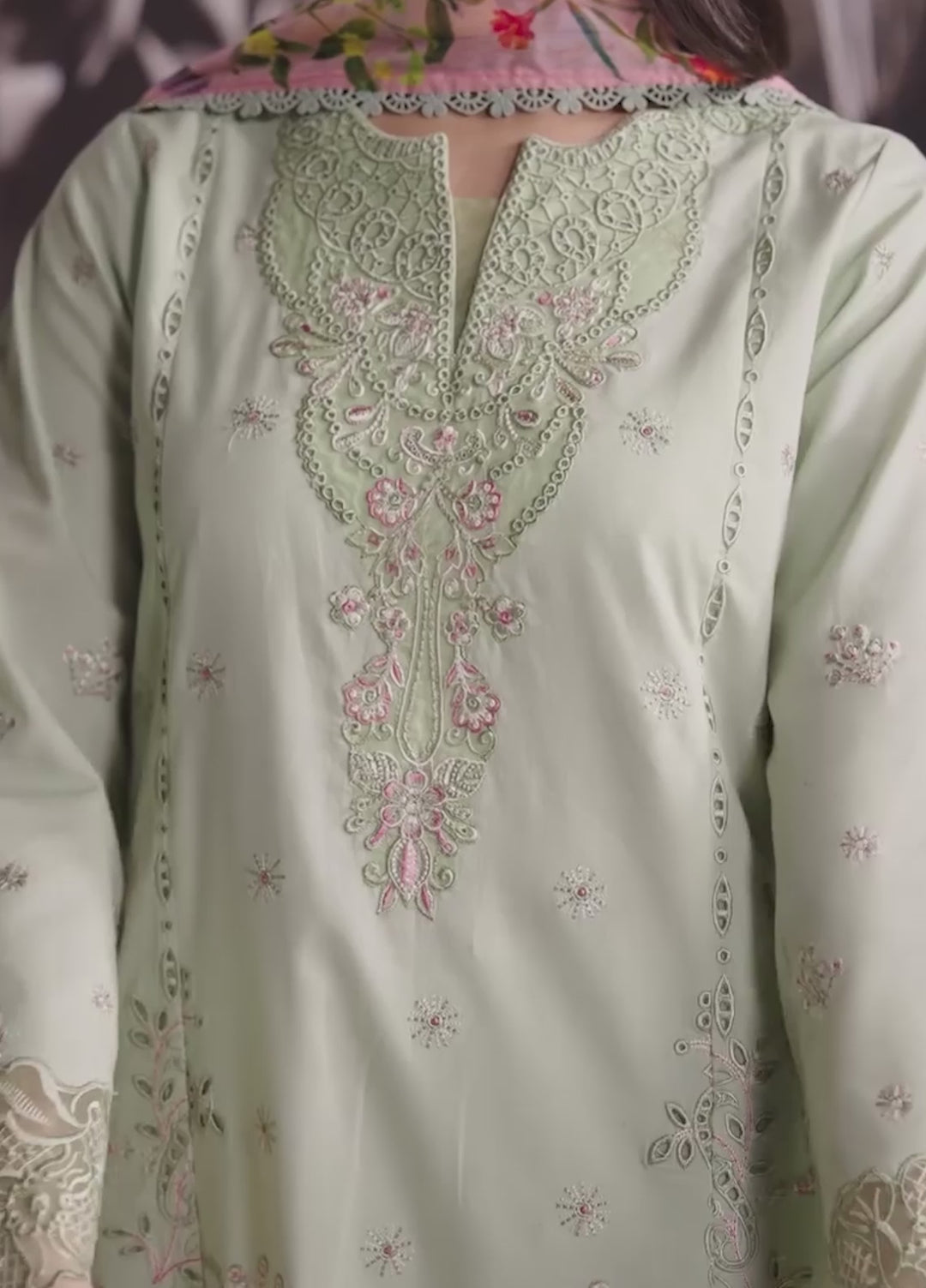 Whispers of Summer by Neeshey Unstitched Embroidered Luxury Lawn 3 Piece Suit NSH26ULW INEZ - Summer Collection