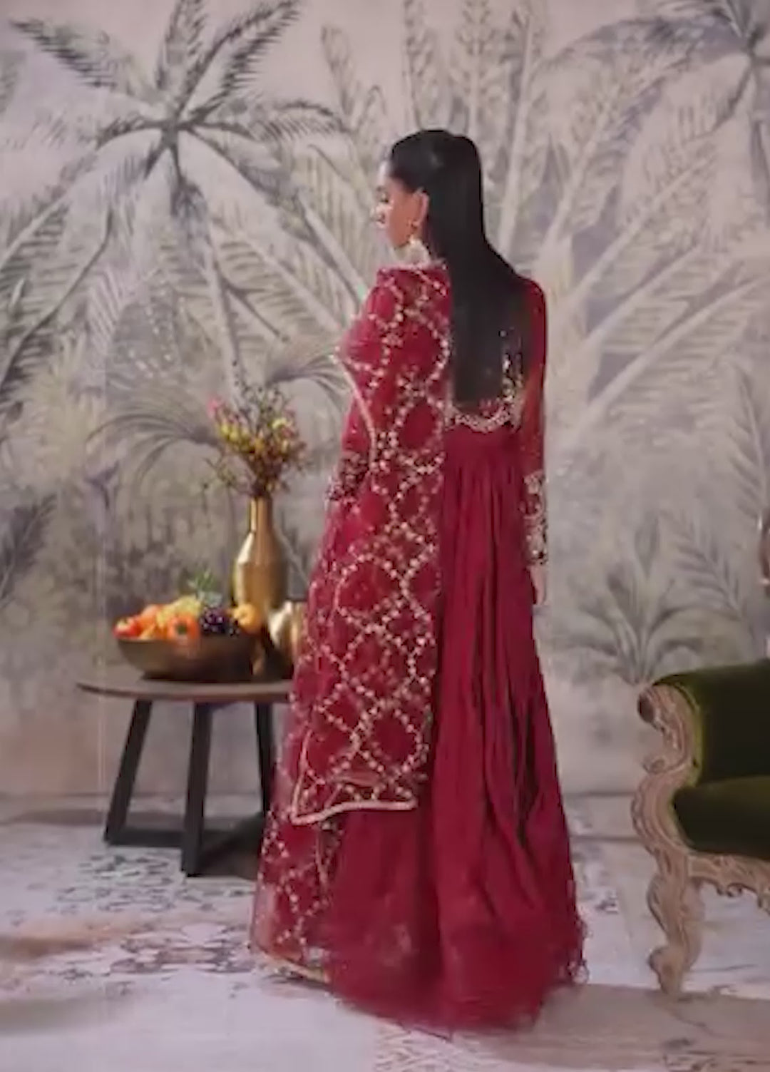 Amber Imran Pret Embroidered 3 Piece Suit Ruby royal
