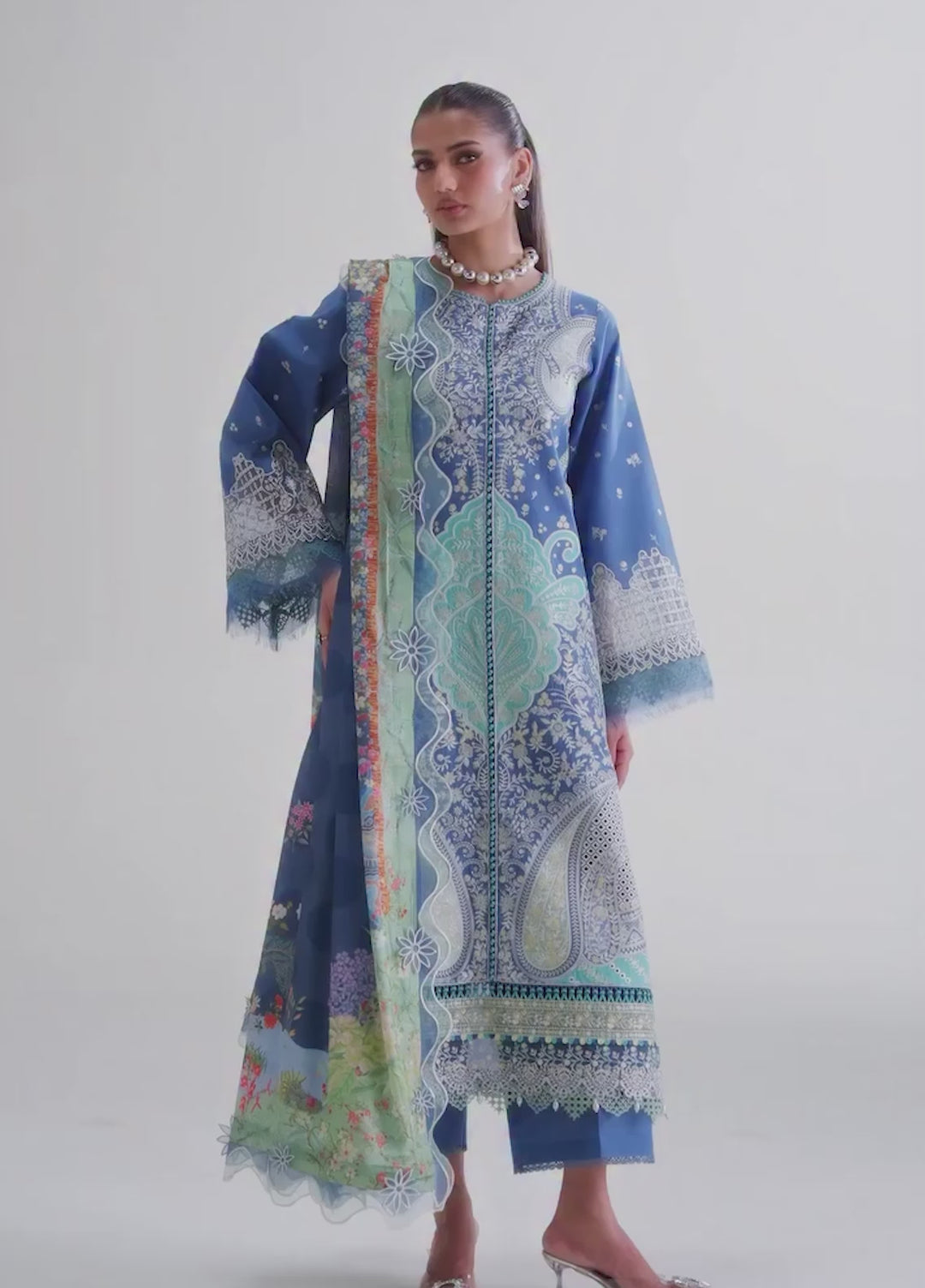 Amour by Bin Ilyas Unstitched Embroidered Lawn 3 Piece Suit BI26ULA 187A - Festive Collection