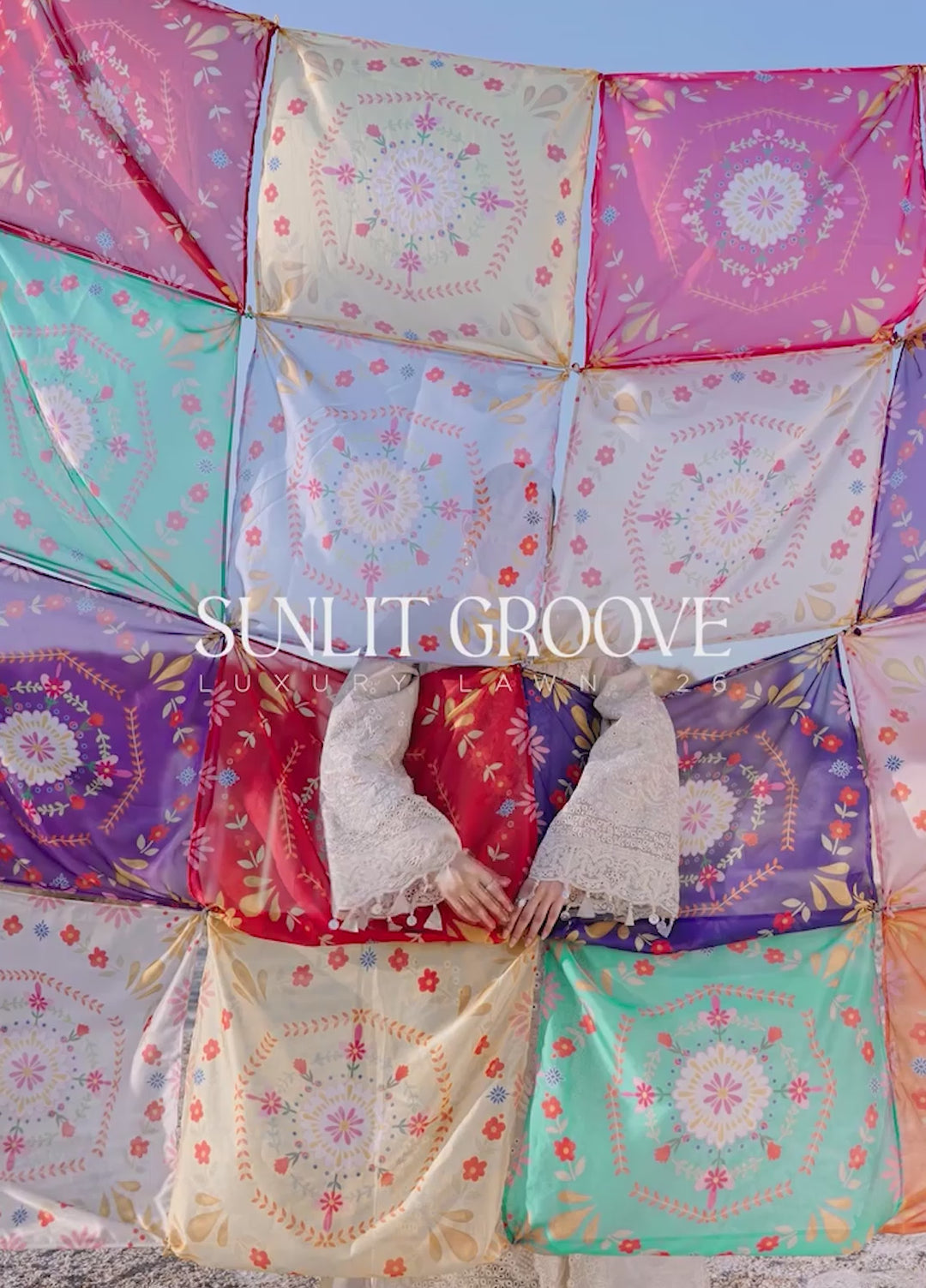 Sunlit Groove by Emaan Adeel Unstitched Embroidered Luxury Lawn 3 Pcs Suit EA26USG MEHVES - Summer Collection