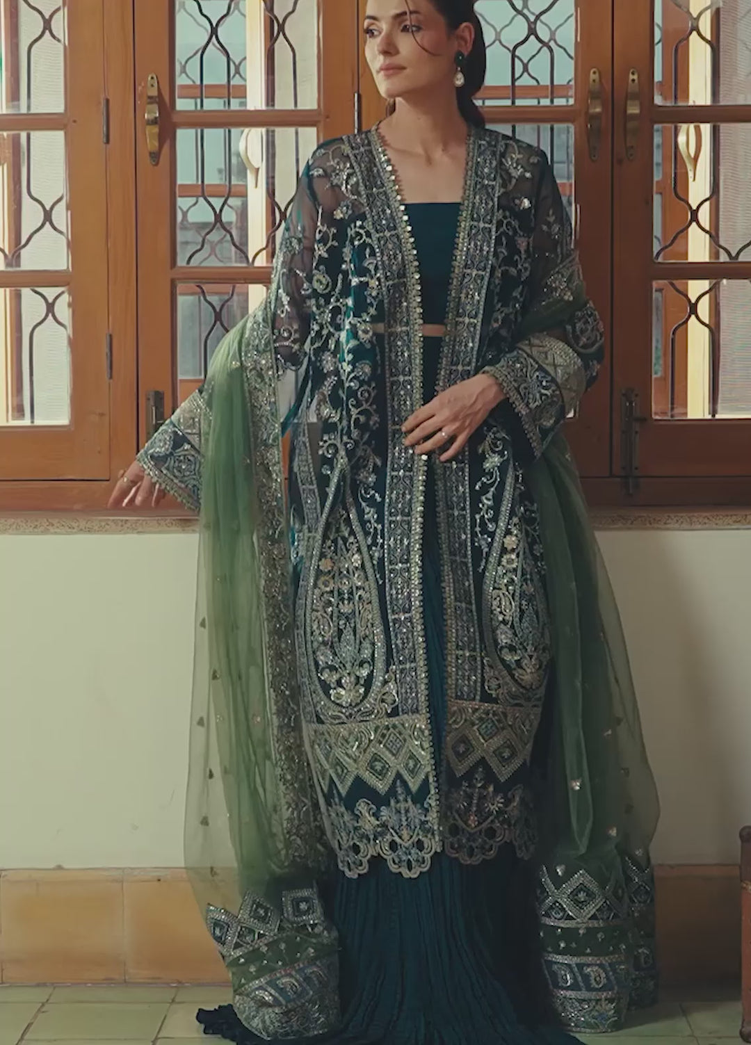 Pehli Nazar by Ayzel Unstitched Embroidered Organza 3 Piece Suit AAF26UPN Mayal AYZ-0163 - Wedding Collection