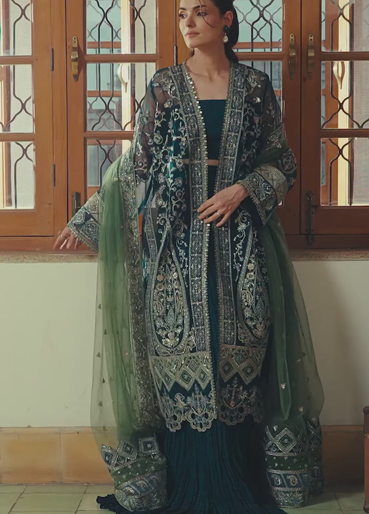 Pehli Nazar by Ayzel Unstitched Embroidered Organza 3 Piece Suit AAF26UPN Mayal AYZ-0163 - Wedding Collection