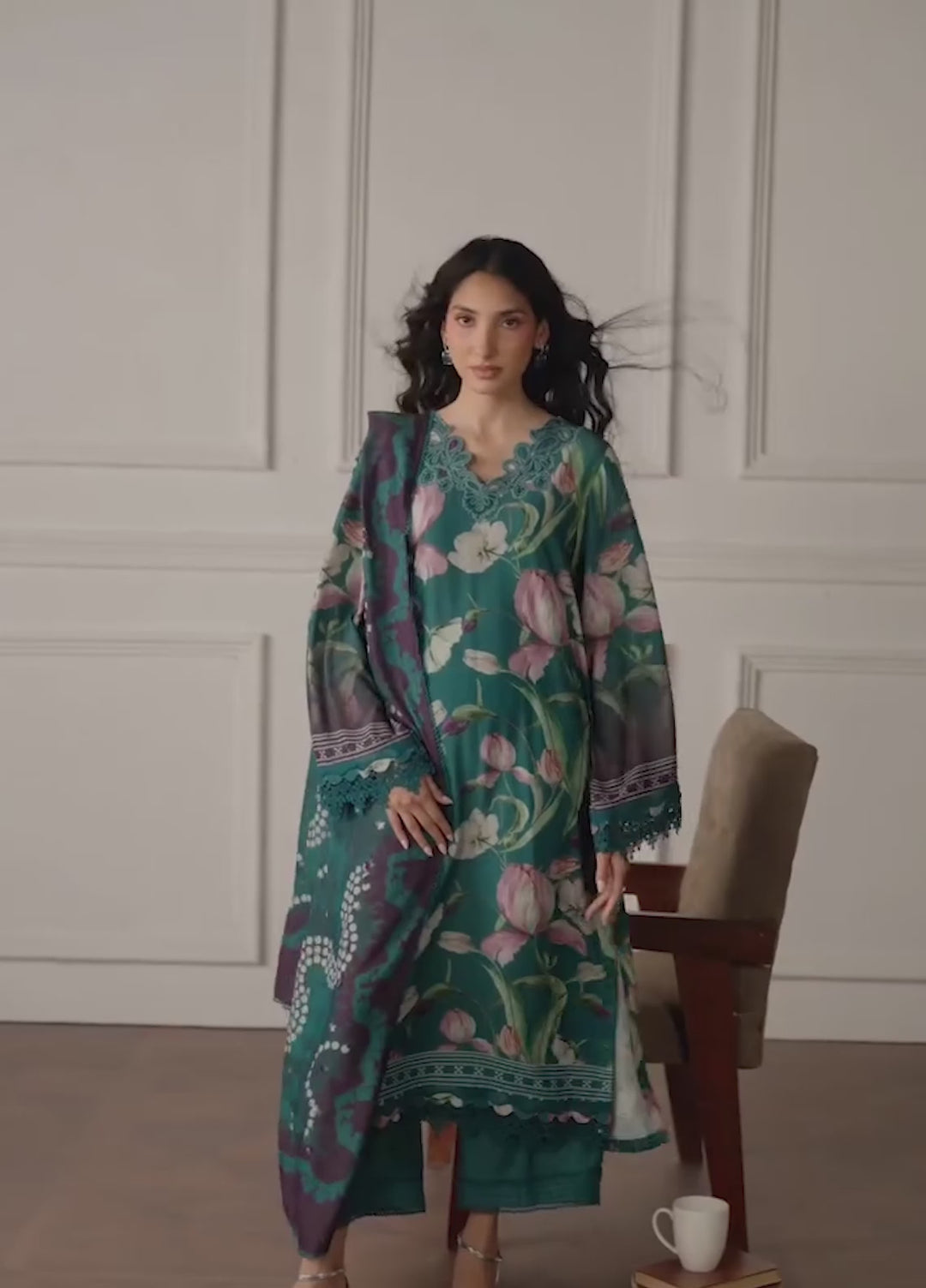 Kaya by Daria Unstitched Embroidered Karandi 3 Piece Suit DN26UKK DA-129 - Casual Collection