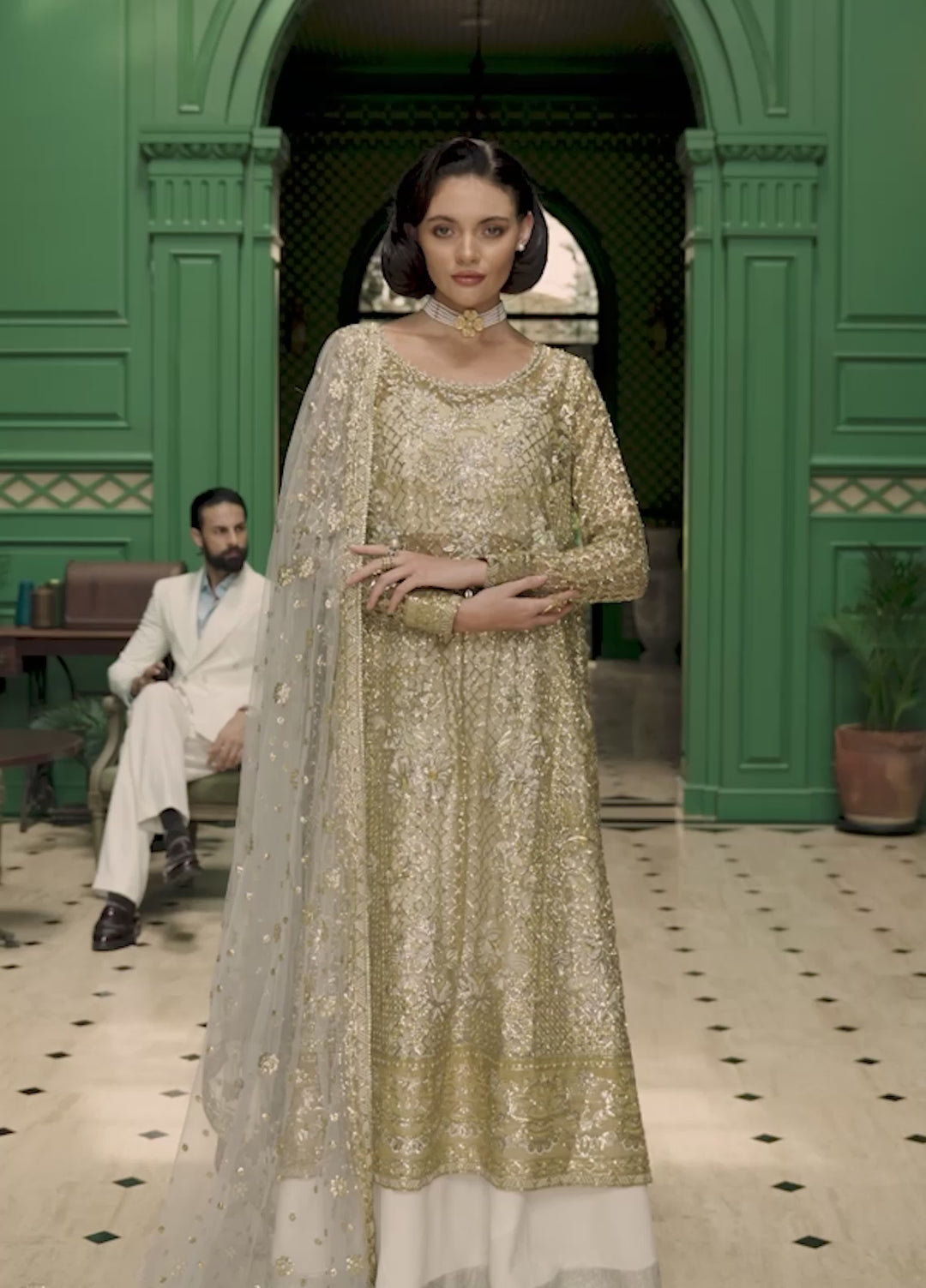 Inception by Mushq Embroidered Organza Suits Unstitched 4 Piece MQ25IW D-03 Only You - Wedding Collection