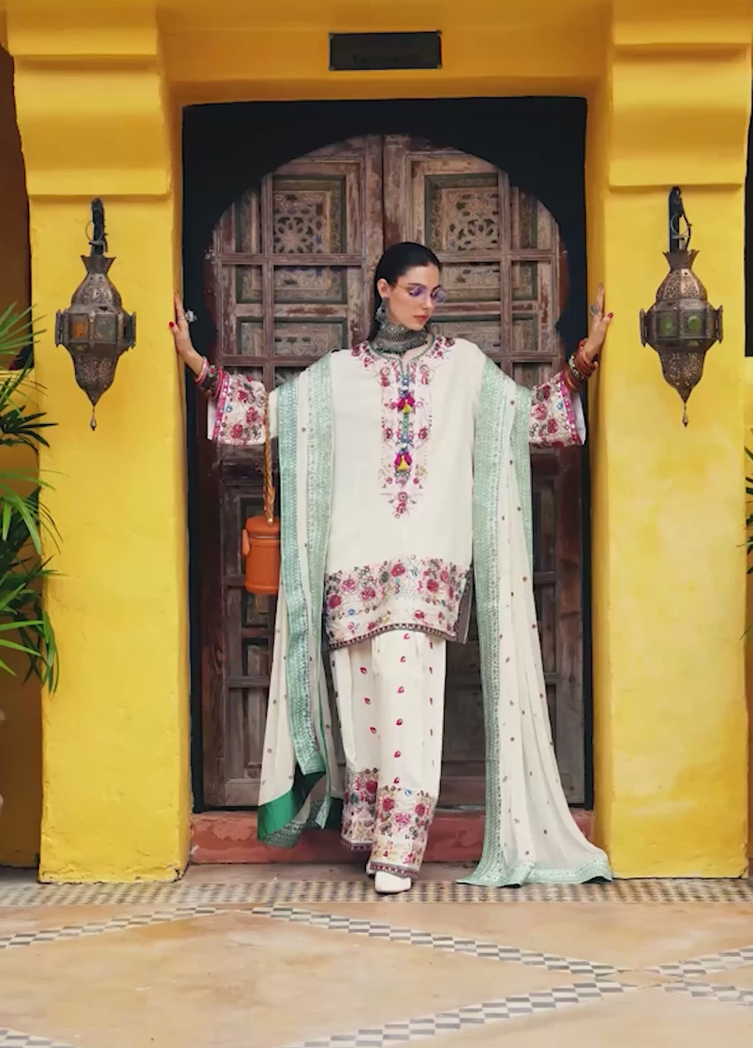Nuvera Hemline by Mushq Unstitched Embroidered Raw Silk 3 Piece Suit MU26UNH Vivienne Rose MUNES260208 - Festive Collection