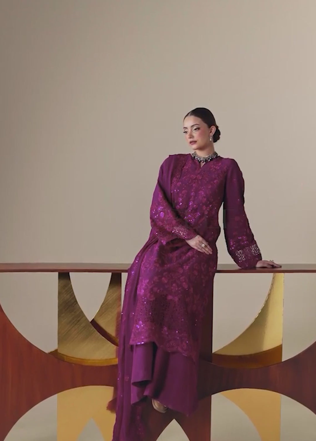 Nouvelle by Emaan Adeel Unstitched Embroidered Chiffon 3 Piece Suit EA26UNC Thea - Festive Collection