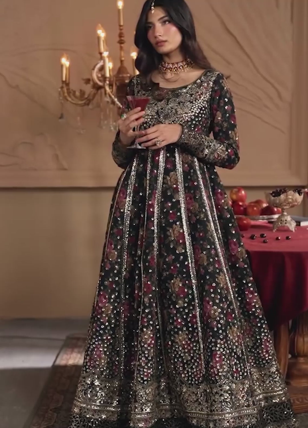 Celeste by Emaan Adeel Unstitched Embroidered Chiffon 3 Piece Suit EA26UCF Ash - Festive Collection