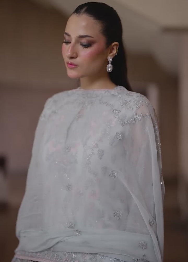 Lazawal by Lavish Premium Unstitched Embroidered Chiffon 3 Piece Suit LVP26UCL Mint Mirage - Festive Collection