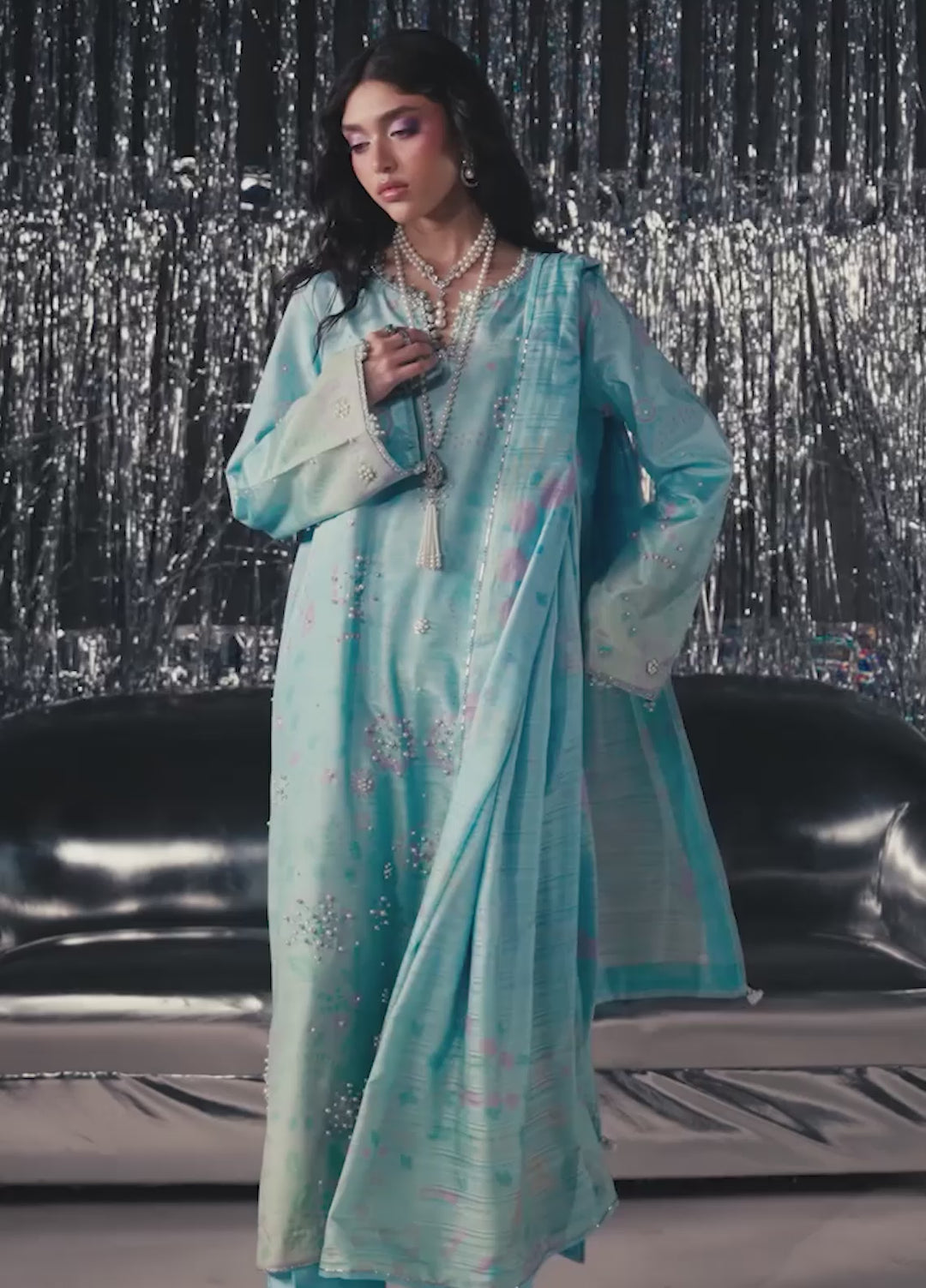 Luxe by Rang Rasiya Unstitched Printed Raw Silk 3 Piece Suit RR26ULS Luvelle - Festive Collection