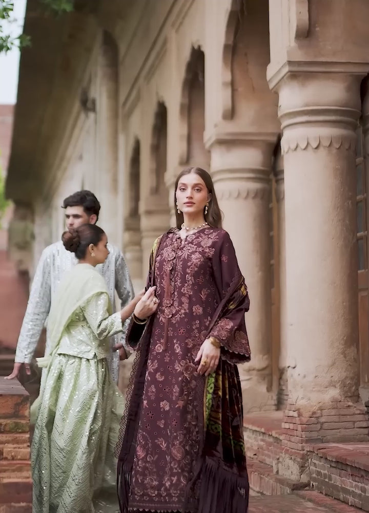 Amelia by Mahnur Unstitched Embroidered Corduroy 3 Piece Suit MN26ULW AM-07 - Winter Collection