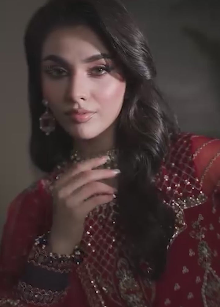 Naqash e Naaz by Waresha 3 Piece Hand work Net WB-06 MEHRU - Formals Collection